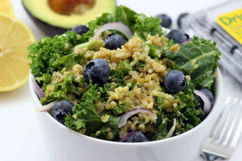 Blueberry Kale Freekeh Salad