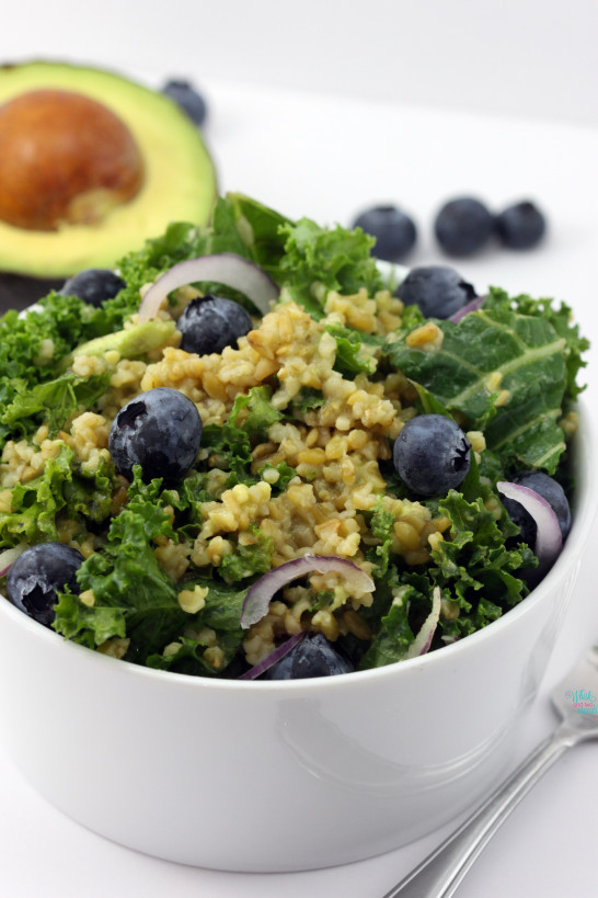 Blueberry Kale Freekeh Salad