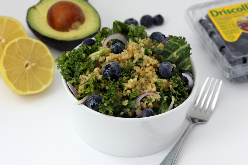 Blueberry Kale Freekeh Salad