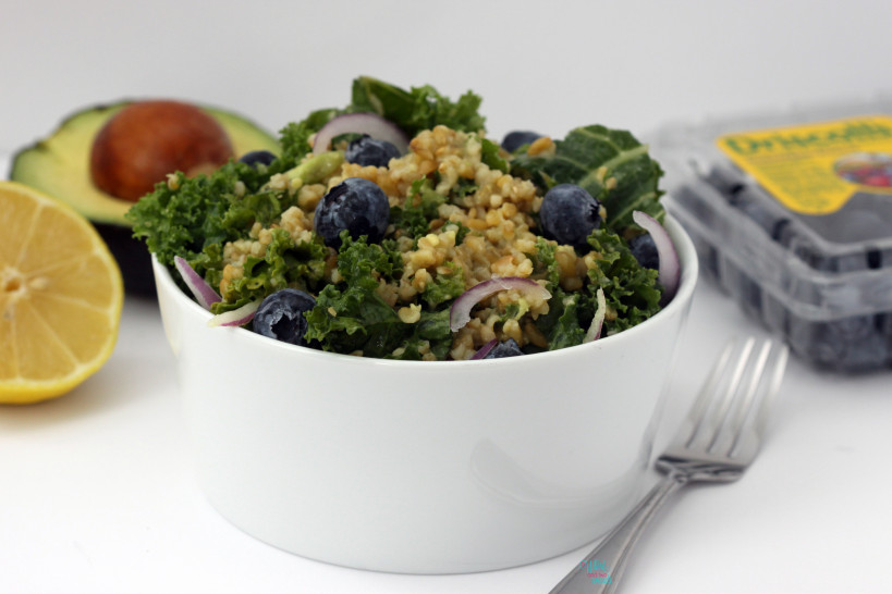 Blueberry Kale Freekeh Salad