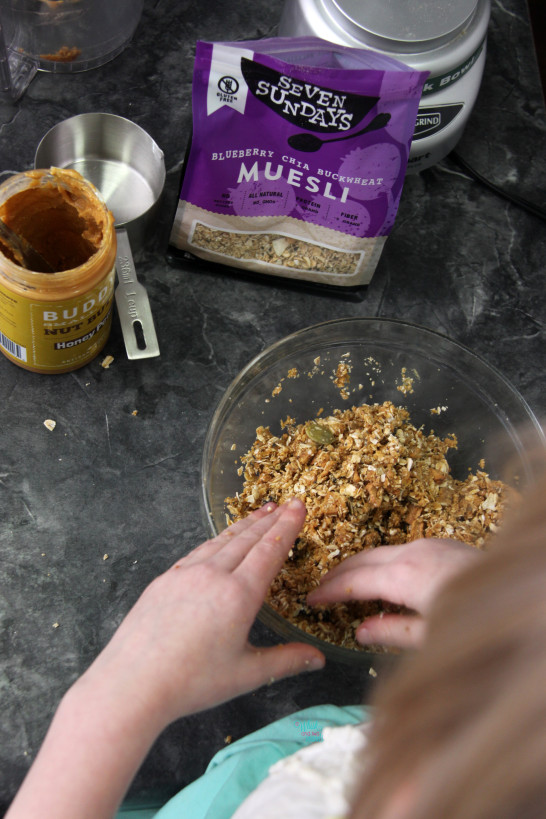 Making Peanut Butter Muesli Snack Bites