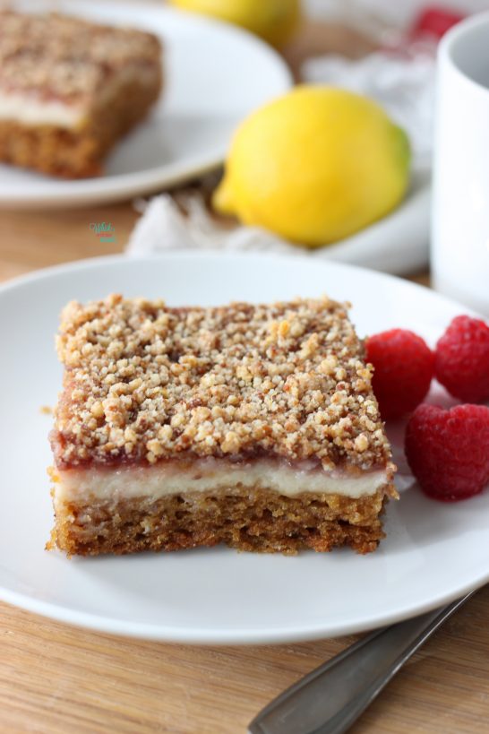 Lemon Raspberry Coffee Cake (vegan and gluten free)