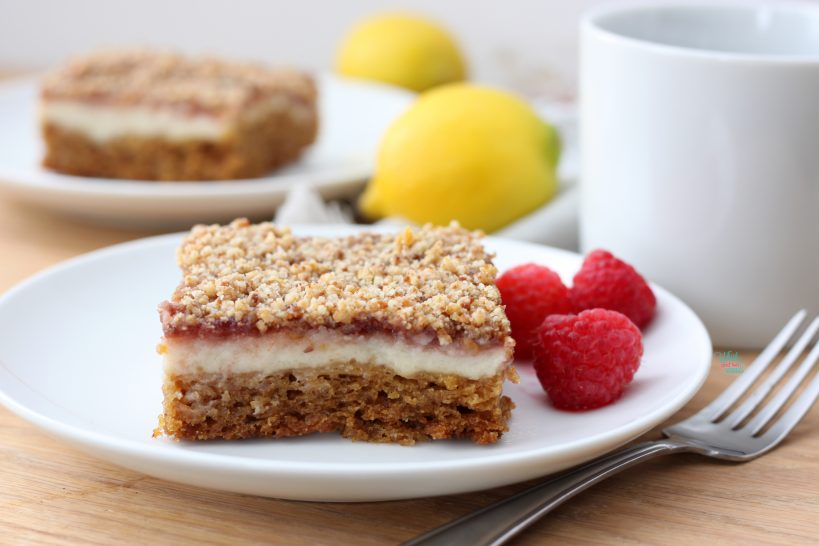 Lemon Raspberry Coffee Cake (vegan and gluten free)