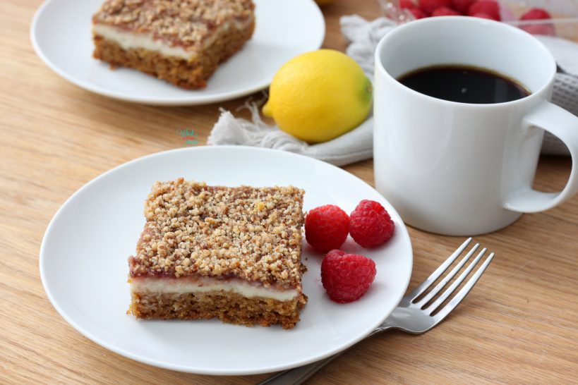 Lemon Raspberry Coffee Cake (vegan and gluten free)