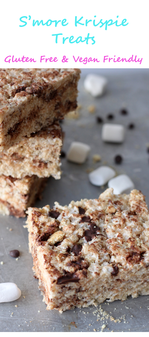 S'more Krispie Treats (vegan and gluten free friendly)