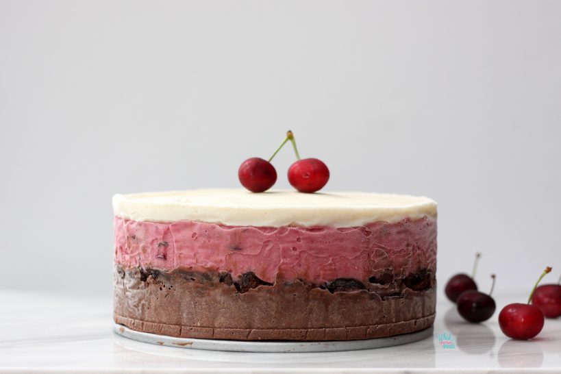 Black Forest (Chocolate Cherry Brownie) Ice Cream Cake (vegan and gluten free friendly)