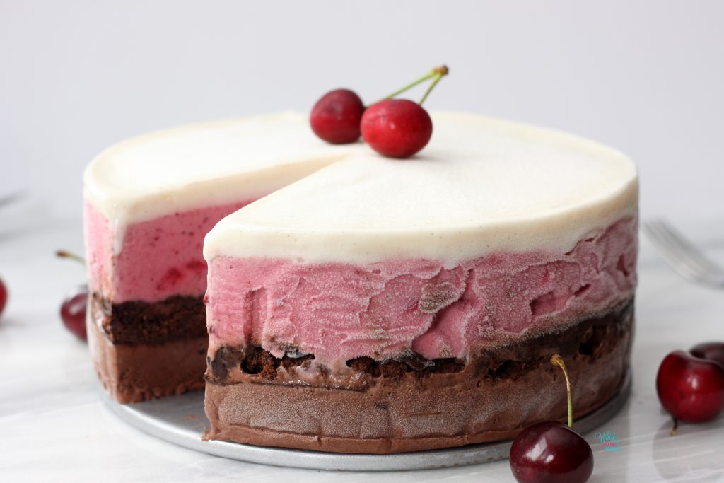 Black Forest (Chocolate Cherry Brownie) Ice Cream Cake