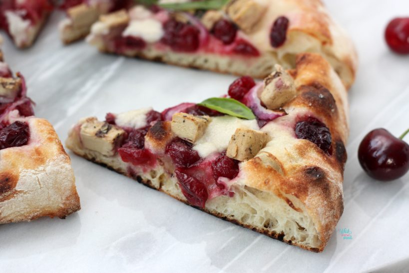 Cherry Chicken Pizza (vegan)