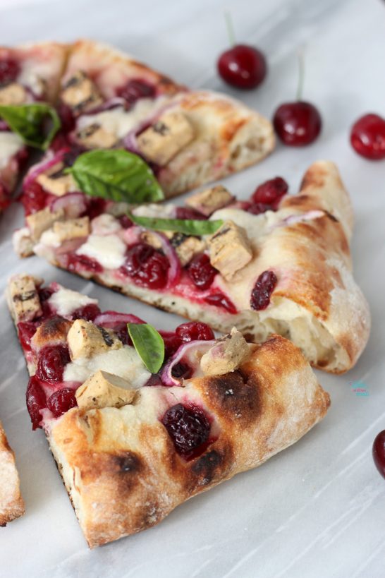 Cherry Chicken Pizza (vegan)