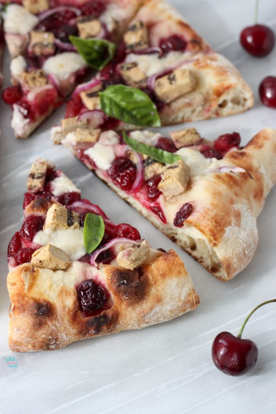 Cherry Chicken Pizza (vegan)