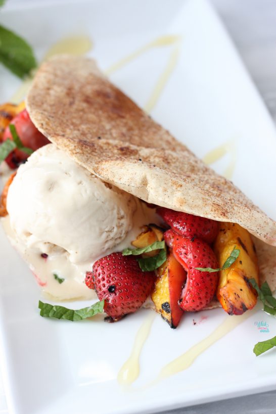 Grilled Fruit Dessert Tacos (dairy free, vegan, gluten free friendly)