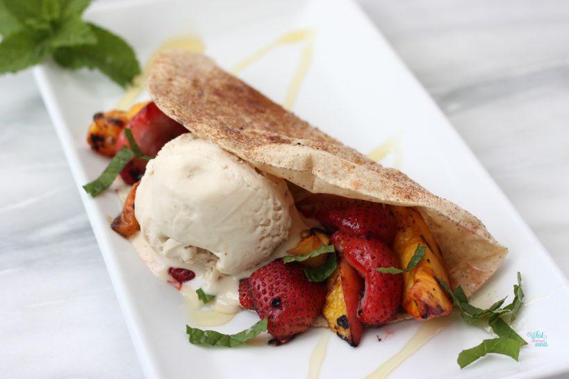 Grilled Fruit Dessert Tacos (dairy free, vegan, gluten free friendly)