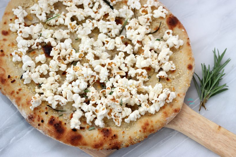 Parmesan Rosemary Popcorn Pizza (vegan)