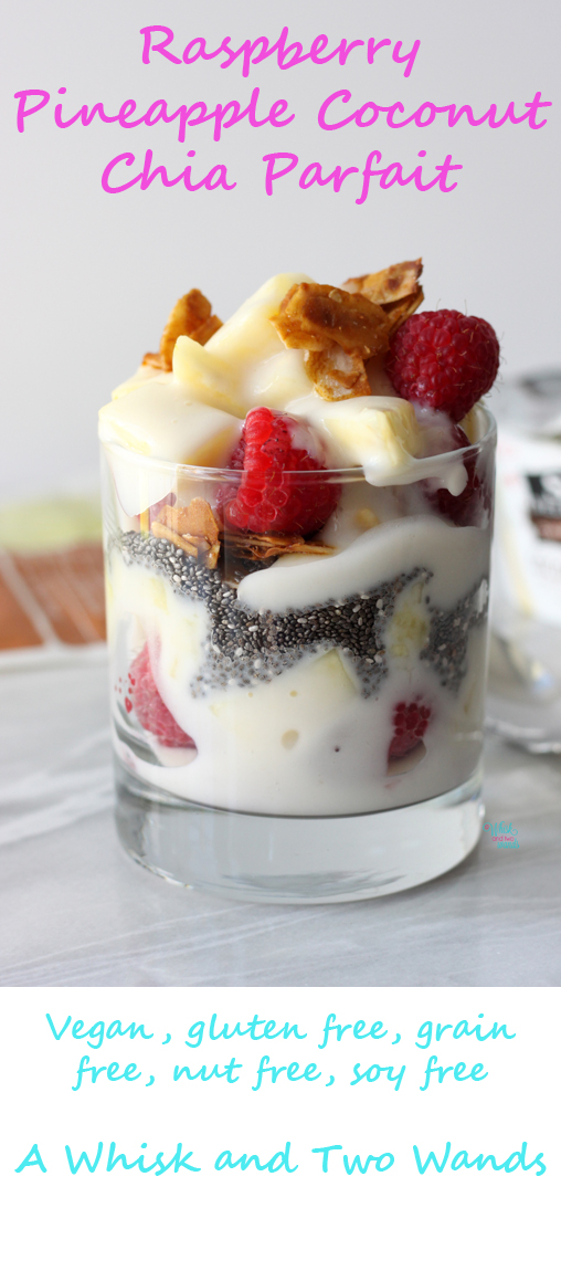 Raspberry Pineapple Coconut Chia Parfait