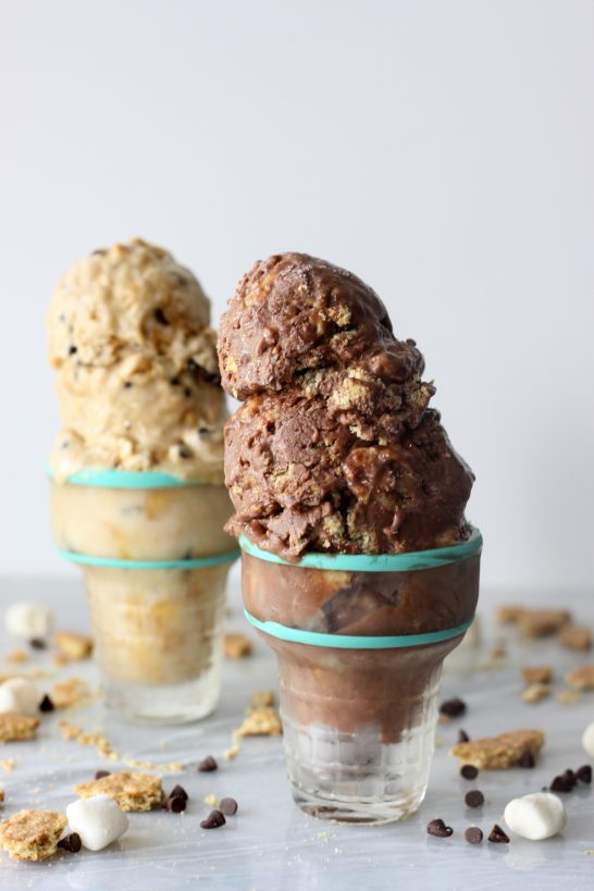 S'more Ice Cream Quick and easy vegan, gluten free, S'more Ice Creams, no ice cream machine required! 