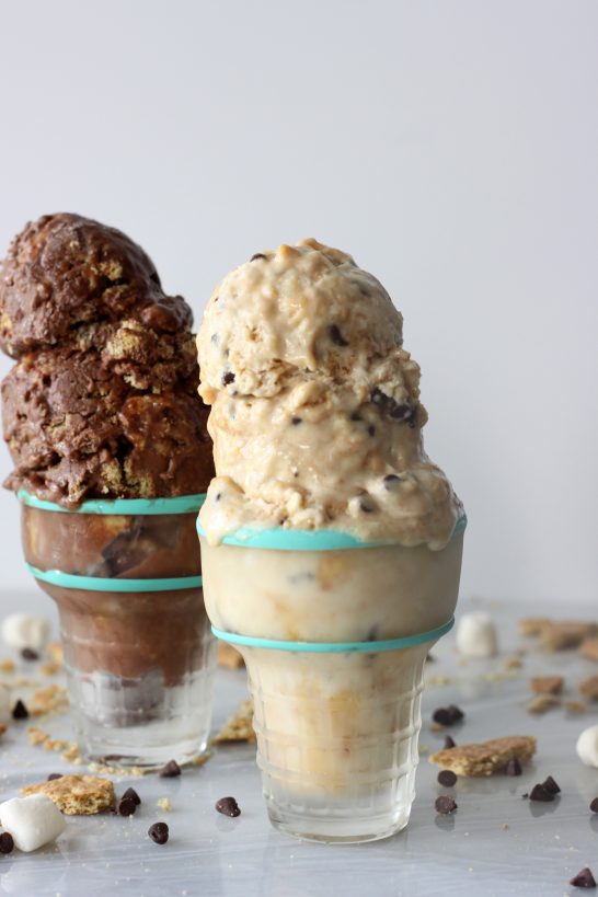 S'more Ice Cream Quick and easy vegan, gluten free, S'more Ice Creams, no ice cream machine required! 