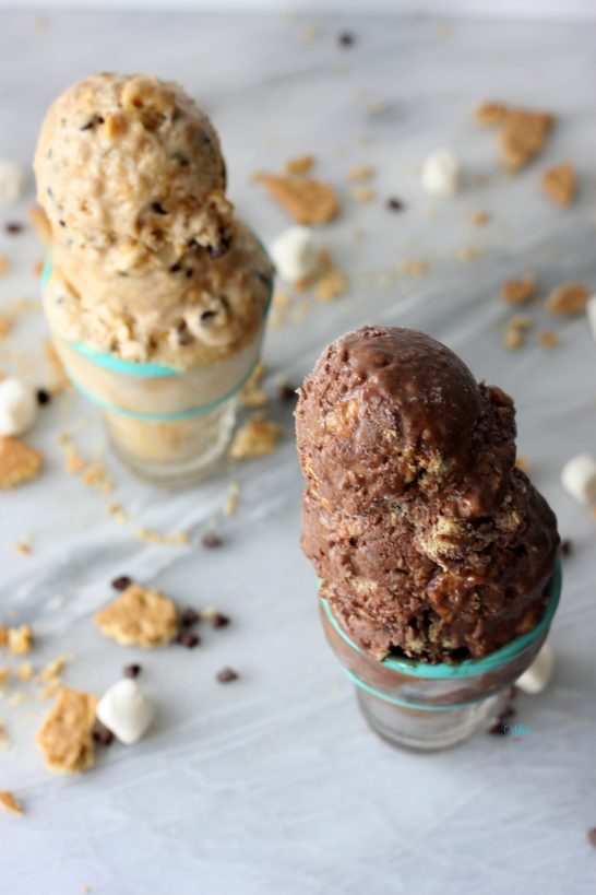 S'more Ice Cream Quick and easy vegan, gluten free, S'more Ice Creams, no ice cream machine required! 