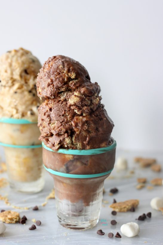 S'more Ice Cream Quick and easy vegan, gluten free, S'more Ice Creams, no ice cream machine required! 