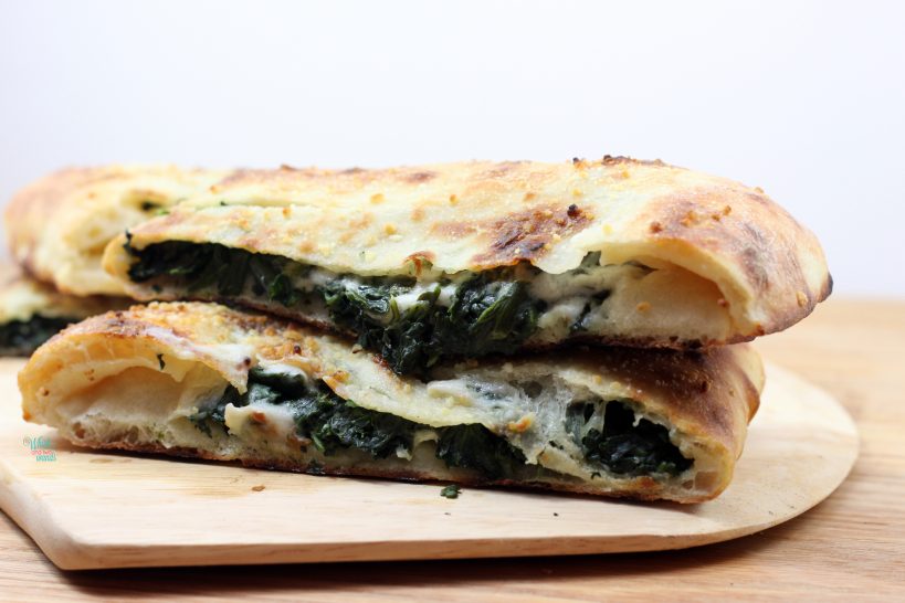 Spinach Garlic Stuffed Pizza (vegan, dairy free)