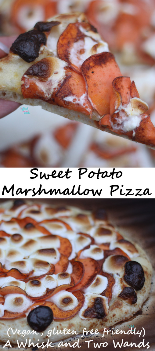 Sweet Potato Marshmallow Pizza. A fun and flavorful pizza that's a twist on a classic Thanksgiving dish. Vegan and gluten free friendly. 