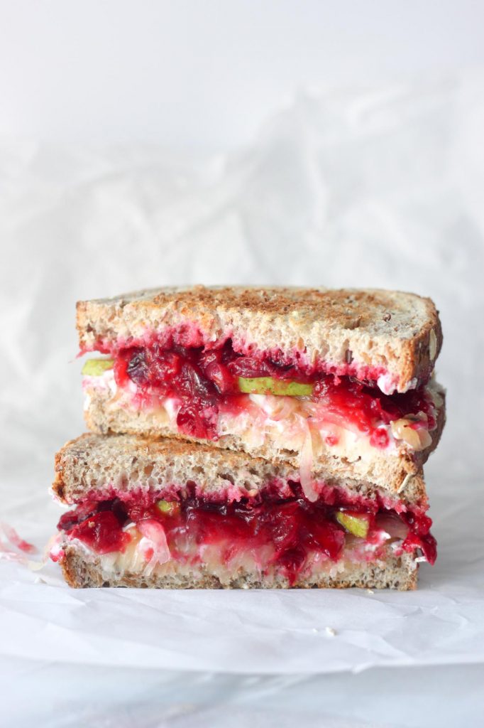 Cranberry Pear Grilled Cheese Sandwich (vegan)