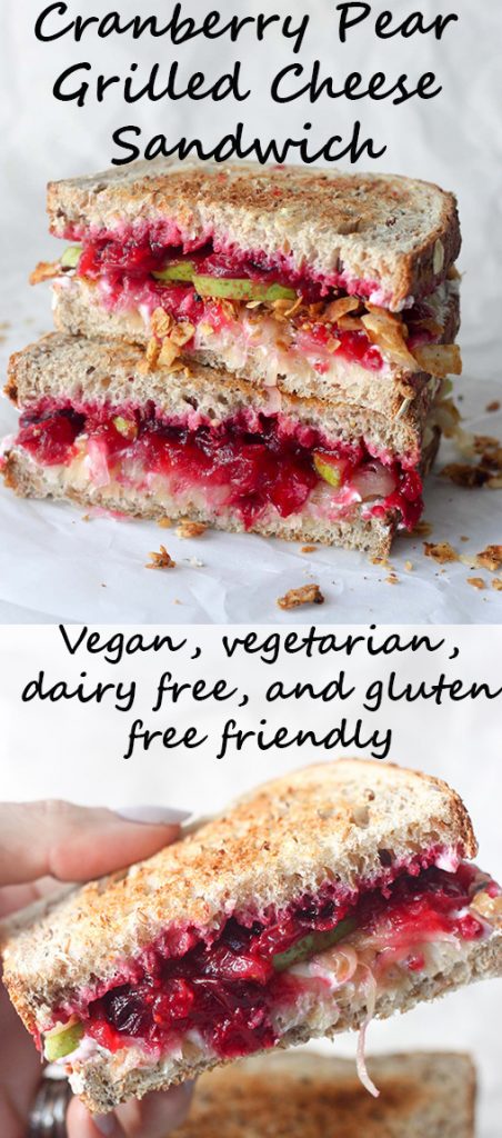 Cranberry Pear Grilled Cheese Sandwich (vegan)