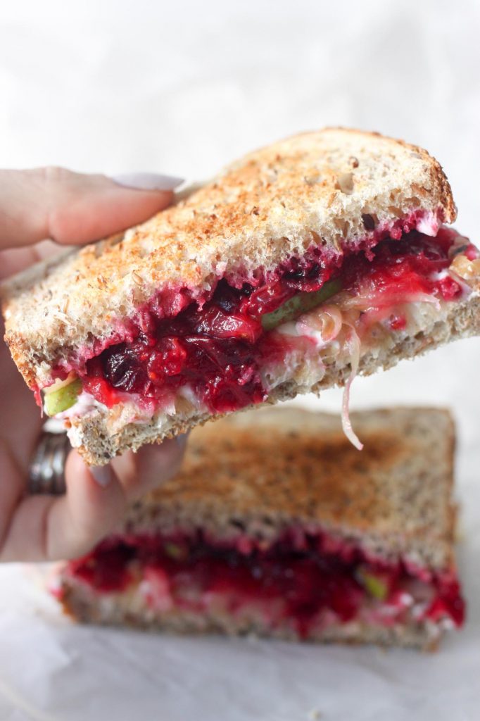 Cranberry Pear Grilled Cheese Sandwich (vegan)