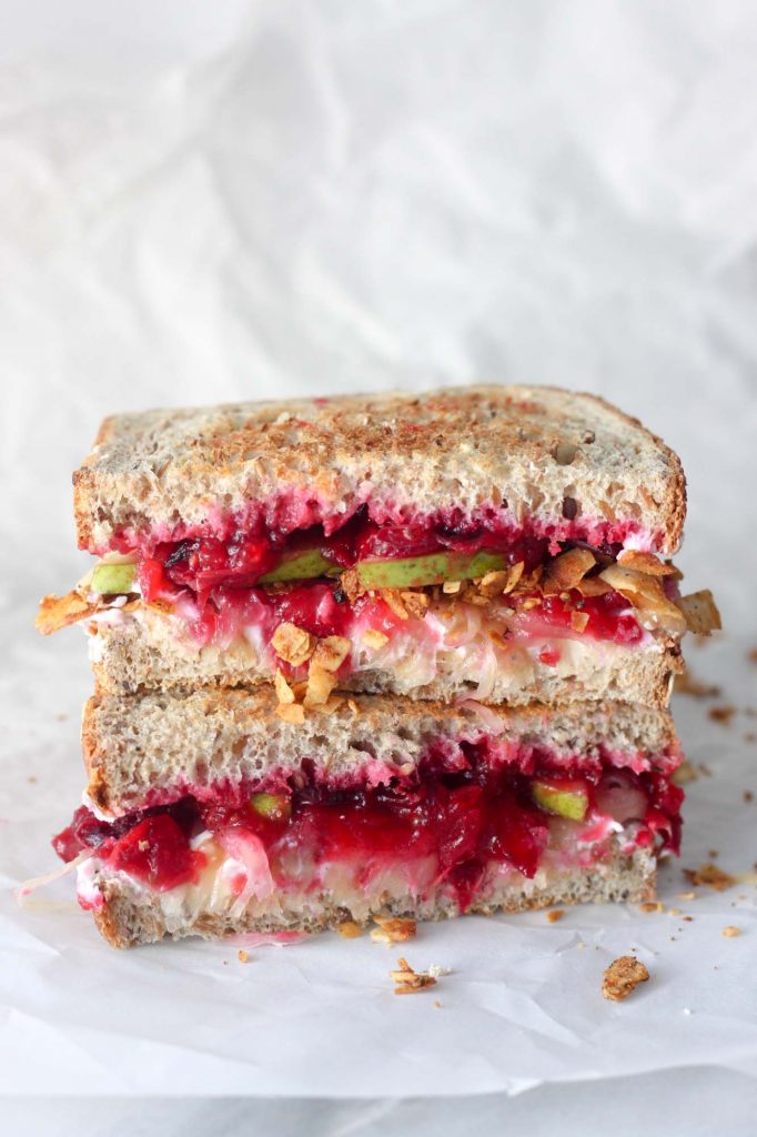 Cranberry Pear Grilled Cheese Sandwich (vegan)