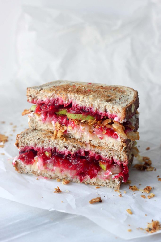 Cranberry Pear Grilled Cheese Sandwich (vegan)