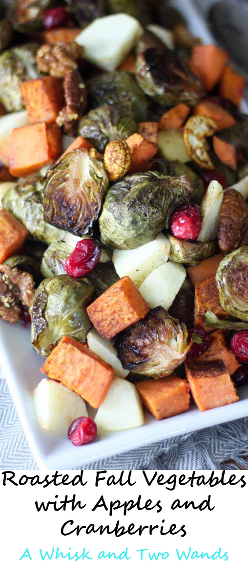 Roasted Fall Vegetables with Apples and Cranberries Gluten free and vegan