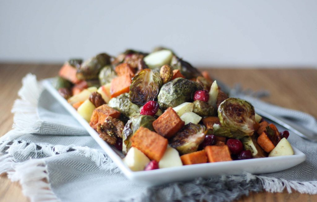 Roasted Fall Vegetables with Apples and Cranberries