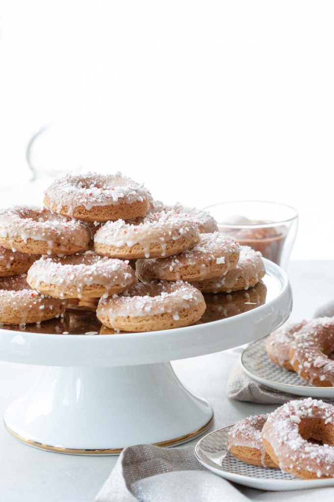 Candy Cane Crunch Donuts (gluten free, vegan)