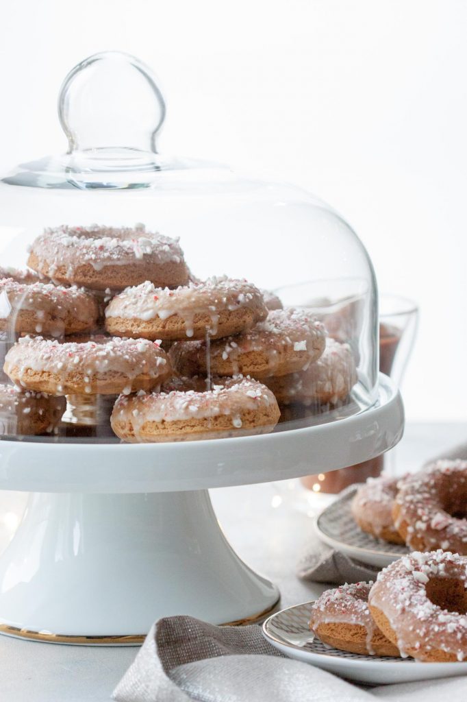 Candy Cane Crunch Donuts (gluten free, vegan)