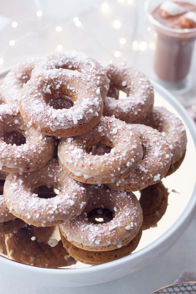 Candy Cane Crunch Donuts (gluten free, vegan)