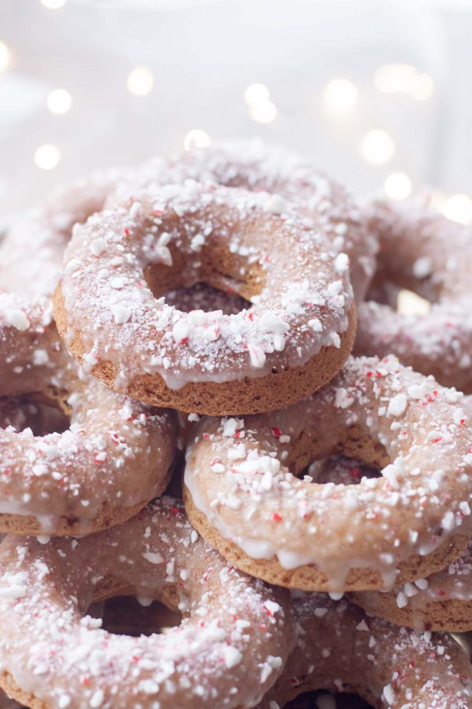 Candy Cane Crunch Donuts (gluten free, vegan)