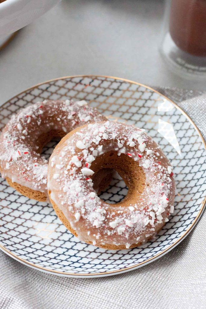 Candy Cane Crunch Donuts (gluten free, vegan)