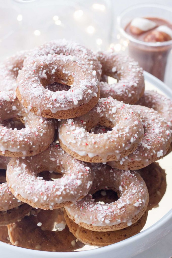 Candy Cane Crunch Donuts (gluten free, vegan)