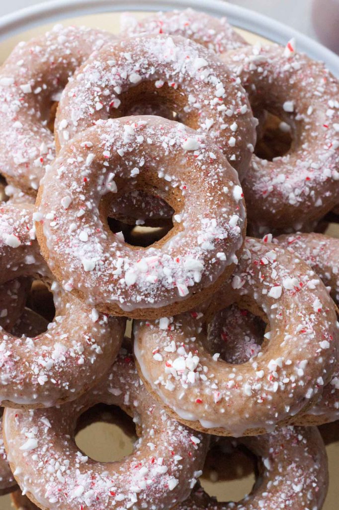 Candy Cane Crunch Donuts (gluten free, vegan)