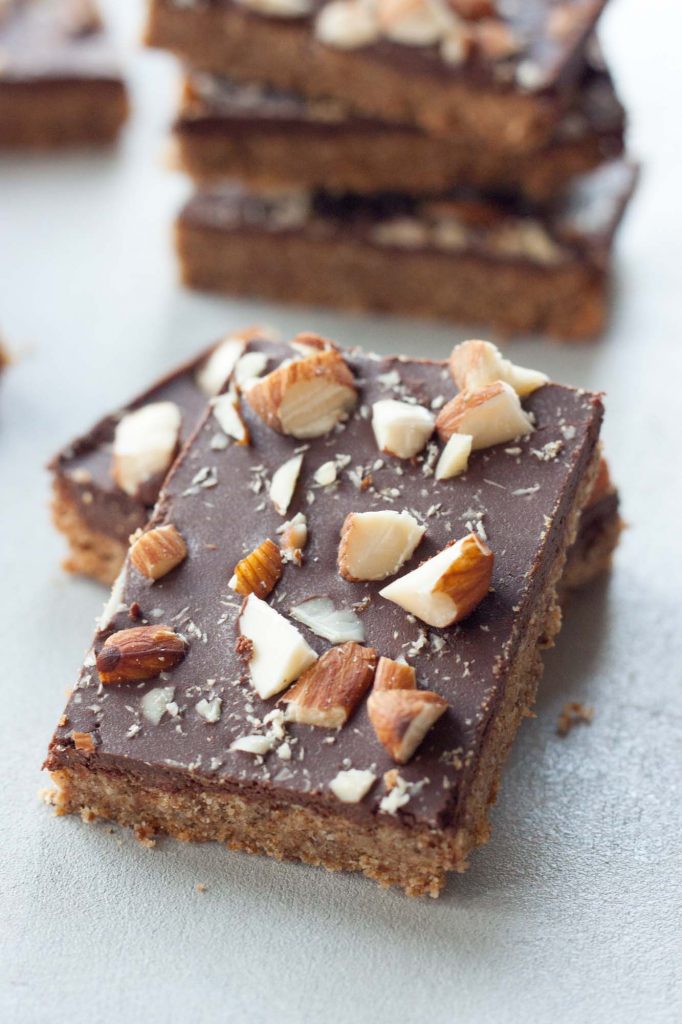 Chocolate Almond Cookie Bars (gluten free, vegan)