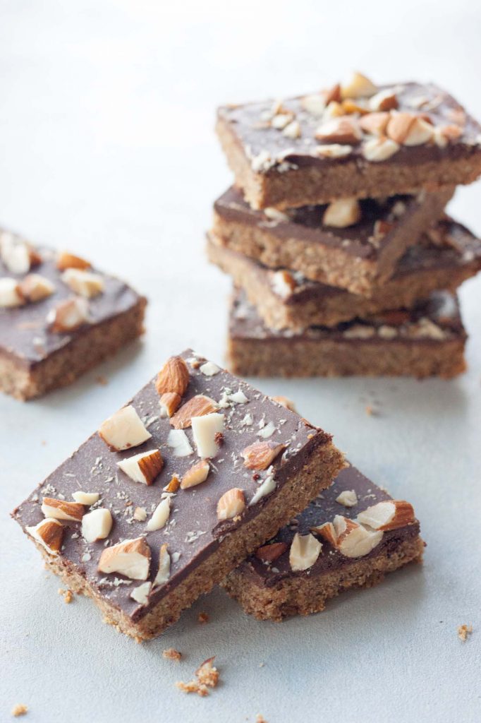 Chocolate Almond Cookie Bars (gluten free, vegan)