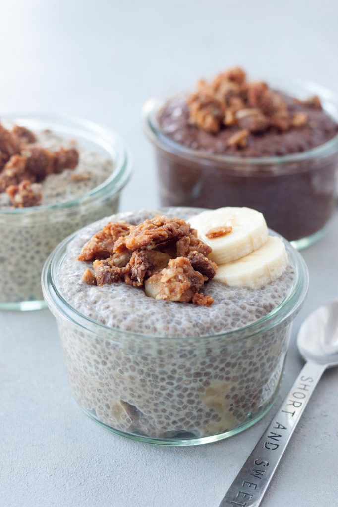 Salted Peanut Chocolate Cluster Chia Puddings, A Whisk and Two Wands