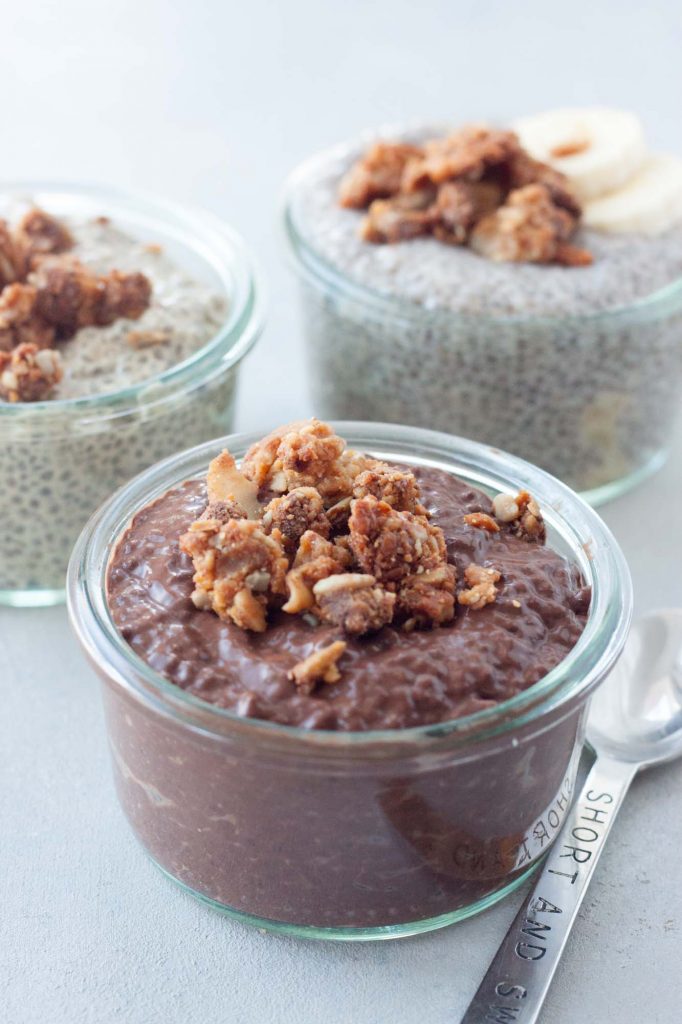 Salted Peanut Chocolate Cluster Chia Puddings, A Whisk and Two Wands