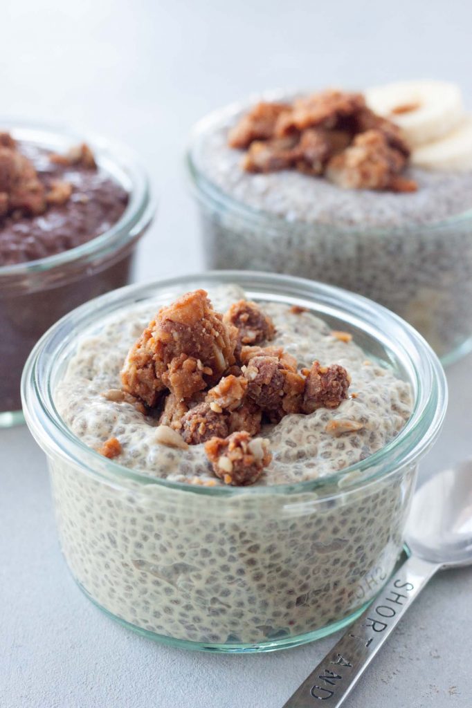 Salted Peanut Chocolate Cluster Chia Puddings, A Whisk and Two Wands