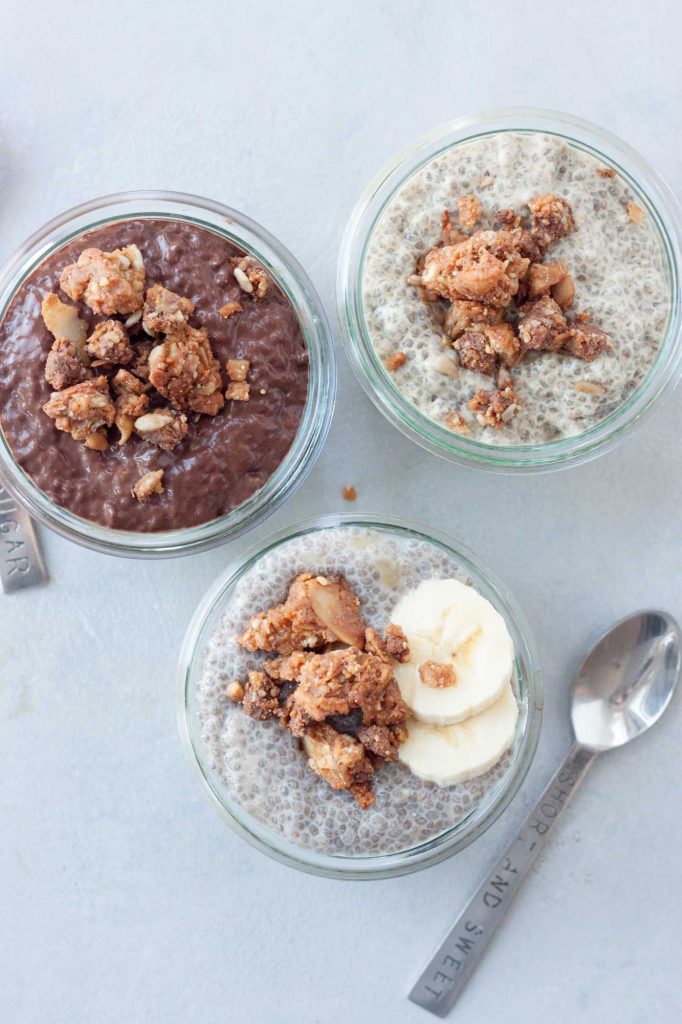 Salted Peanut Chocolate Cluster Chia Puddings, A Whisk and Two Wands