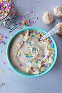 A Whisk and Two Wands Funfetti No Cake Protein Smoothie Bowl