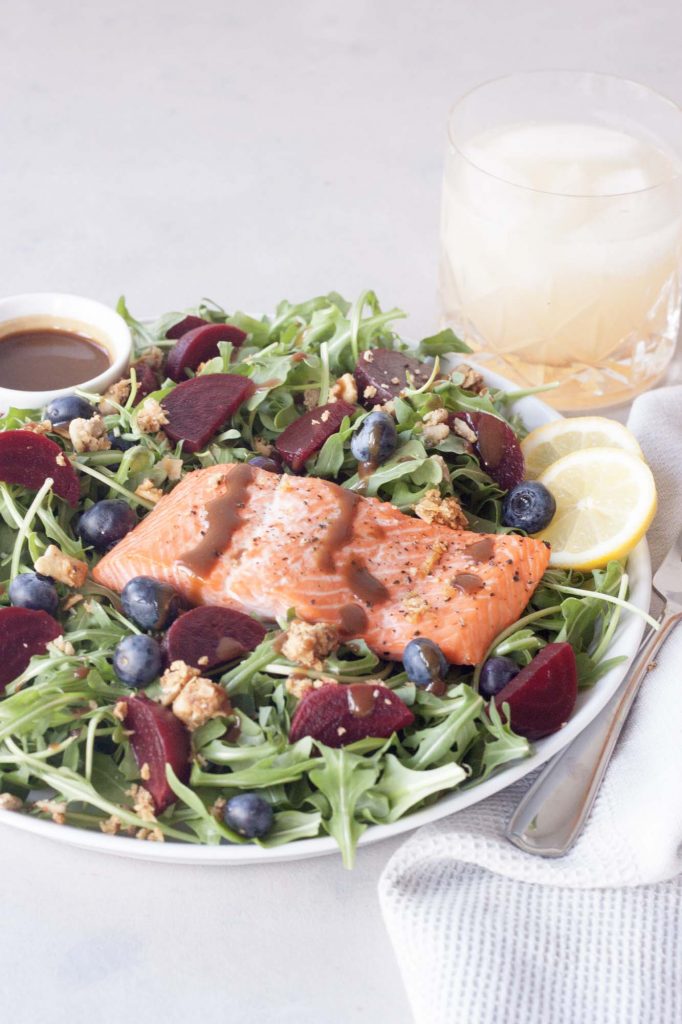 A Whisk and Two Wands, Berry and Beet Salad with Salmon