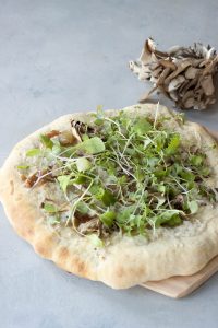 A Whisk and Two Wands, Roasted Garlic Mushroom Sourdough Pizza