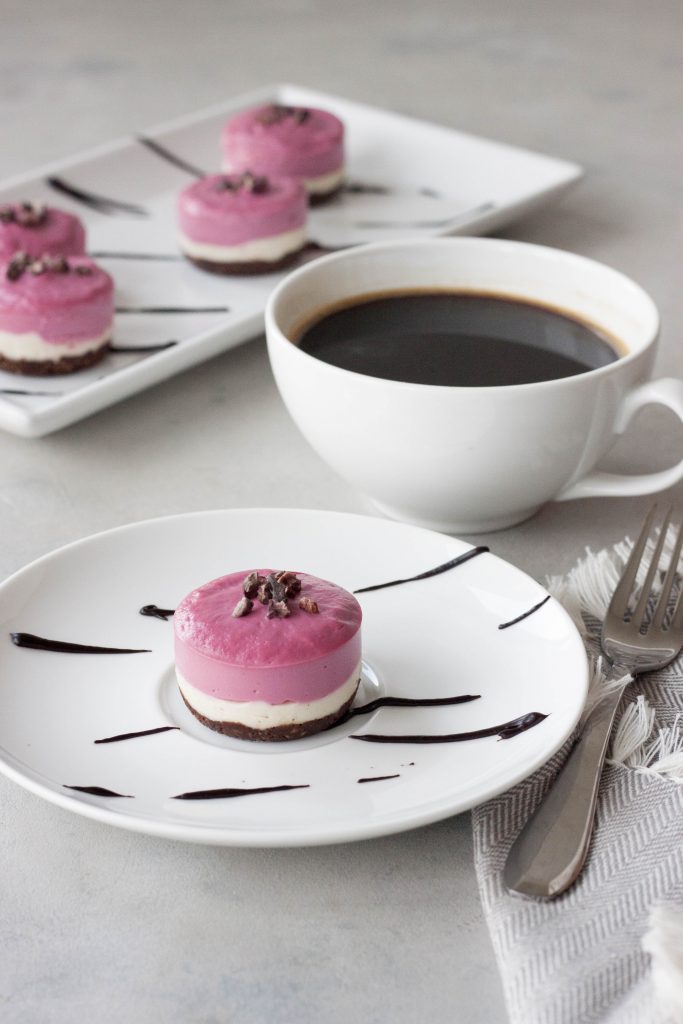 A Whisk and Two Wands, Mini Vegan Beet Cacao Cheesecakes