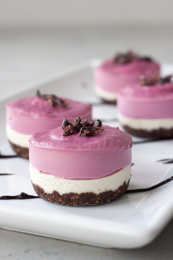 A Whisk and Two Wands, Mini Vegan Beet Cacao Cheesecakes