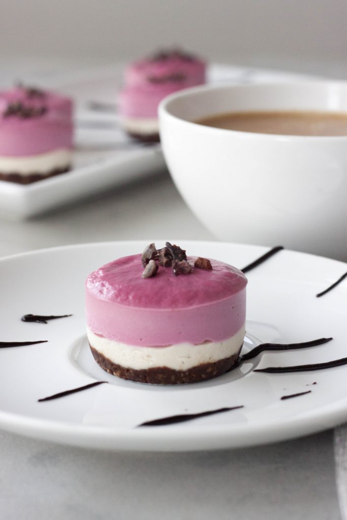 A Whisk and Two Wands, Mini Vegan Beet Cacao Cheesecakes